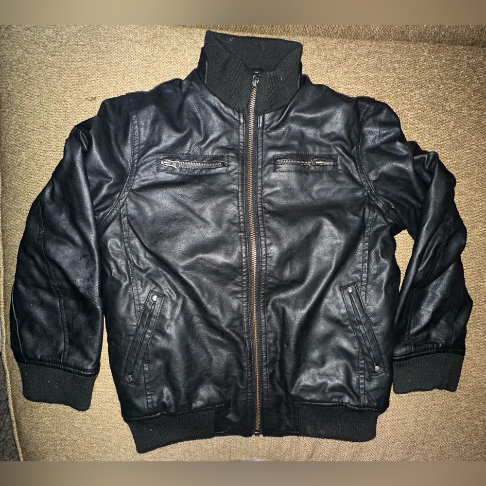 First Wave Fleece-Lined Leather Jacket Size 6/7